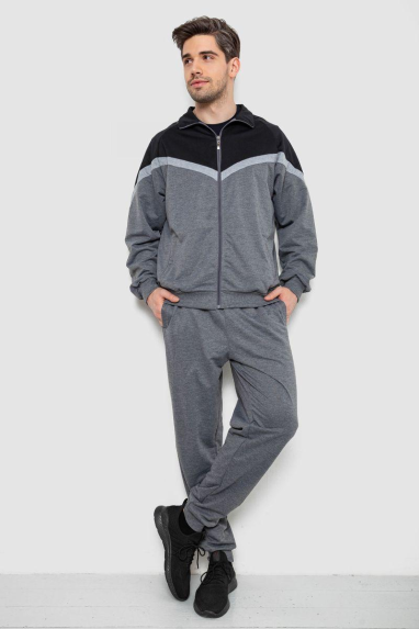 Спортивний костюм чоловічий, колір чорно-сірий, 244R9147 Ager, XXXL, 54, XXXL