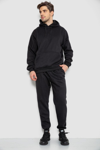 Спорт костюм чоловічий на флісі, колір чорний, 244R9146 XL, 50, XL