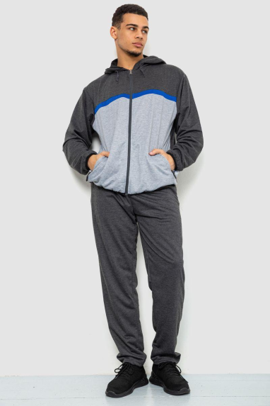 Спорт костюм чоловічий, колір темно-сірий, 244R9133 XXL, 52, XXL