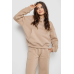 Спортивний костюм жіночий на флісі, колір світло-бежевий, 241R2001-2 XL, 50, XL