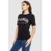 Футболка жіноча з принтом, колір чорний, 241R1832 XL, 50, XL