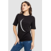Футболка жіноча з принтом, колір чорний, 241R1830 XL, 50, XL