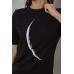 Футболка жіноча з принтом, колір чорний, 241R1830 XXL, 52, XXL
