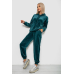Спортивний костюм жіночий велюровий, колір зелений, 241R1530-5 XL, 50, XL