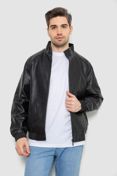 Куртка чоловіча шкіряна, колір чорний, 244R717 Ager, XL, 50, XL