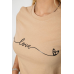 Футболка жіноча з принтом, колір бежевий, 241R133 XL, 50, XL