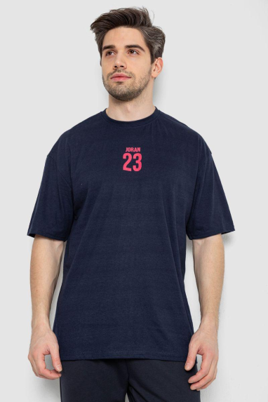 Футболка чоловіча з принтом, колір темно-синій, 244R7024 Ager, XL, 50, XL