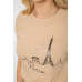 Футболка жіноча з принтом, колір бежевий, 241R132 XL, 50, XL