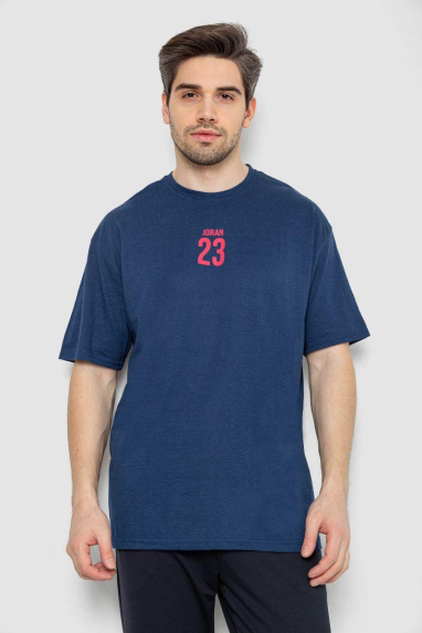 Футболка чоловіча з принтом, колір синій, 244R7024 Ager, XL, 50, XL