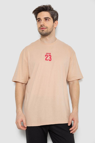 Футболка чоловіча з принтом, колір бежевий, 244R7024 Ager, M, 46, M