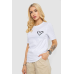 Жіноча футболка з принтом, колір білий, 241R128 XL, 50, XL