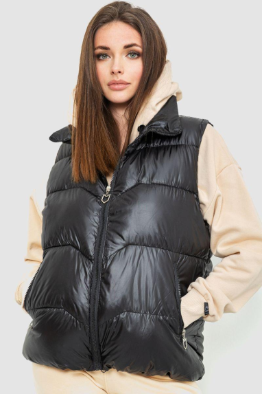 Жилет жіночий, колір чорний, 244R7011 XXL, 52, XXL