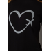 Жіноча футболка з принтом, колір чорний, 241R121 XL, 50, XL