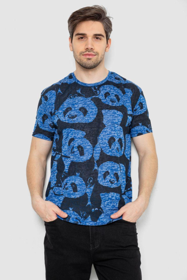 Футболка чоловіча з принтом, колір синій, 244R6034 Ager, XL, 50, XL