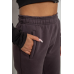 Спортивні штани жіночі на флісі, колір коричневий, 238R58641-2 XXXL, 54, XXXL