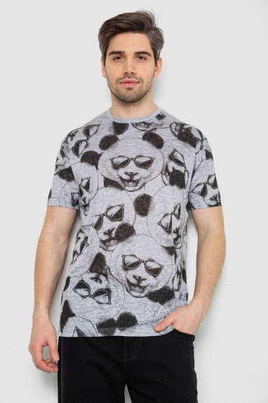 Футболка чоловіча з принтом, колір сірий, 244R6029 Ager, XL, 50, XL