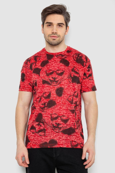 Футболка чоловіча з принтом, колір червоний, 244R6029 Ager, XL, 50, XL