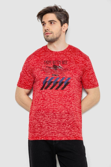 Футболка чоловіча з принтом, колір червоний, 244R6020 Ager, M, 46, M