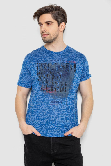 Футболка чоловіча з принтом, колір синій, 244R6019 Ager, XL, 50, XL
