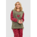 Піжама жіноча махра, колір оливково-червоний, 238R58435 XXL, 52, XXL