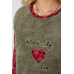 Піжама жіноча махра, колір оливково-червоний, 238R58435 XXL, 52, XXL