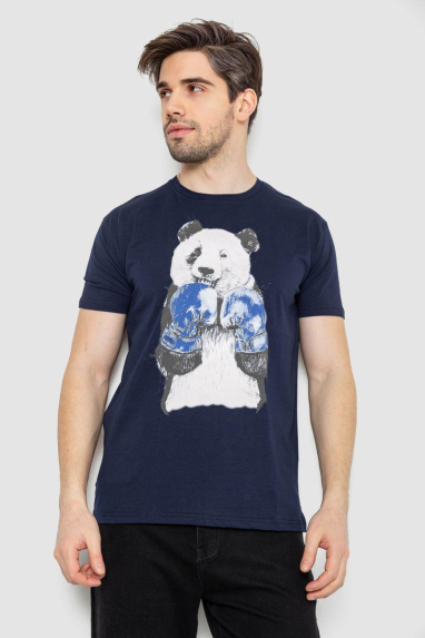 Футболка чоловіча з принтом, колір темно-синій, 244R5996 Ager, XL, 50, XL