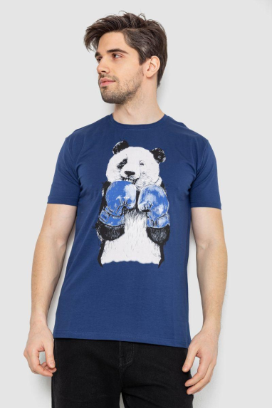 Футболка чоловіча з принтом, колір синій, 244R5996 Ager, XL, 50, XL