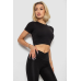 Футболка - топ жіноча в рубчик, колір чорний, 238R58210 XXL, 52, XXL