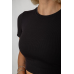 Футболка - топ жіноча в рубчик, колір чорний, 238R58210 XXL, 52, XXL