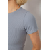 Футболка - топ жіноча в рубчик, колір сірий, 238R58210 XXL, 52, XXL