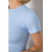 Футболка - топ жіноча в рубчик, колір блакитний, 238R58210 XL, 50, XL