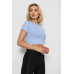 Футболка - топ жіноча в рубчик, колір блакитний, 238R58210 XXL, 52, XXL