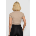 Футболка - топ жіноча в рубчик, колір бежевий, 238R58210 XXL, 52, XXL