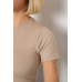 Футболка - топ жіноча в рубчик, колір бежевий, 238R58210 XXL, 52, XXL