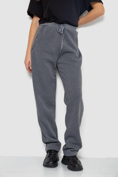 Спортивні штани жіночі на флісе, колір сірий, 244R5228 XL, 50, XL