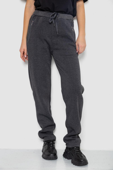 Спортивні штани жіночі на флісе, колір грифельний, 244R5228 XXXL, 54, XXXL