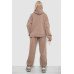 Спортивний костюм жіночий на флісі, колір темно-бежевий, 238R5726 XXL, 52, XXL