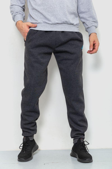 Спорт чоловічі штани на флісі, колір темно-сірий, 244R4740 XXXL, 54, XXXL
