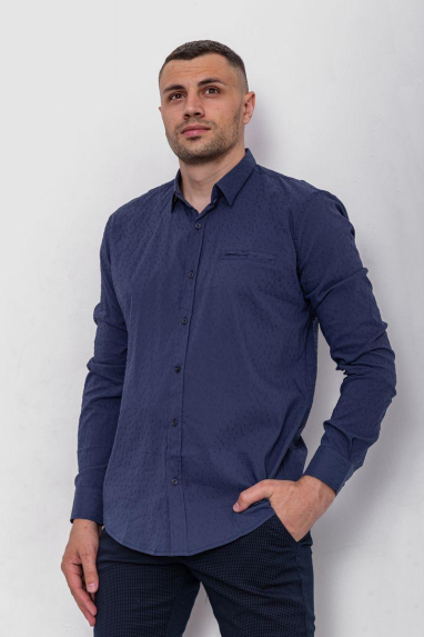 Сорочка чоловіча класична, колір синій, 244R4686 XL, 50, XL