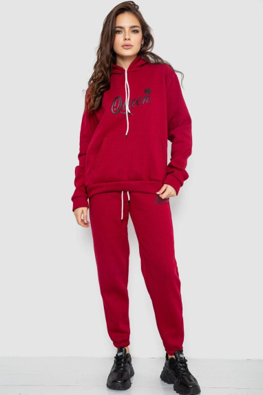 Спортивний костюм жіночий, колір бордовий, 244R4236 XXL, 52, XXL
