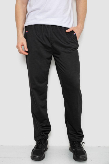 Спорт штани чоловічі, колір чорний, 244R41745 5XL, 58, 5XL