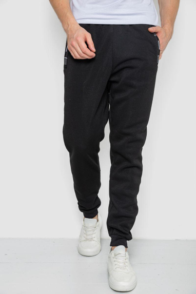 Спорт чоловічі штани на флісі, колір чорний, 244R41682 XL, 50, XL