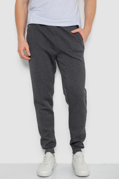 Спорт чоловічі штани на флісі, колір темно-сірий, 244R41682 XXXL, 54, XXXL