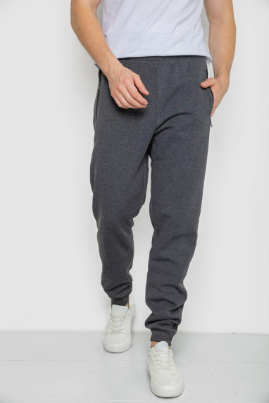 Спорт чоловічі штани на флісі, колір темно-сірий, 244R41508 XL, 50, XL