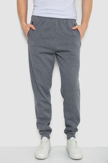 Спорт чоловічі штани на флісі, колір сірий, 244R41508 XXXL, 54, XXXL