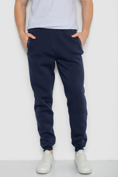 Спортивні штани чоловічі на флісі, колір темно-синій, 244R41329 XL, 50, XL