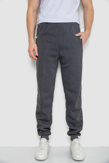 Спортивні штани чоловічі на флісі, колір темно-сірий, 244R41307 XXL, 52, XXL