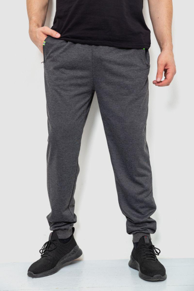 Спорт штани чоловічі двонитка, колір темно-сірий, 244R41298 XXL, 52, XXL
