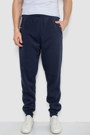 Спортивні штани чоловічі на флісі, колір темно-синій, 244R41271 XL, 50, XL