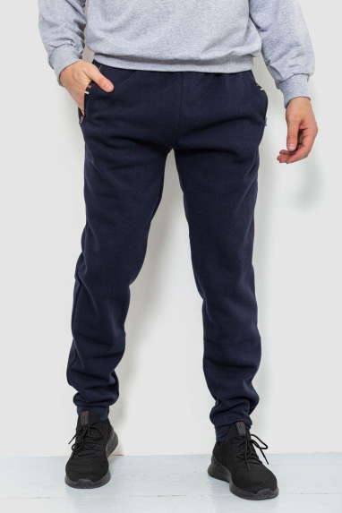Спорт чоловічі штани на флісі, колір темно-синій, 244R41269 XXL, 52, XXL